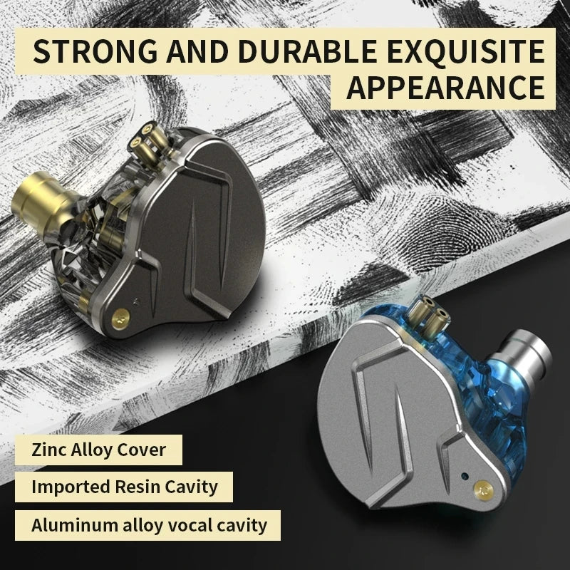 "KZ ZSN PRO Hybrid In-Ear Earphones – Metal Bass, HiFi Sound, Replaceable Cable"
