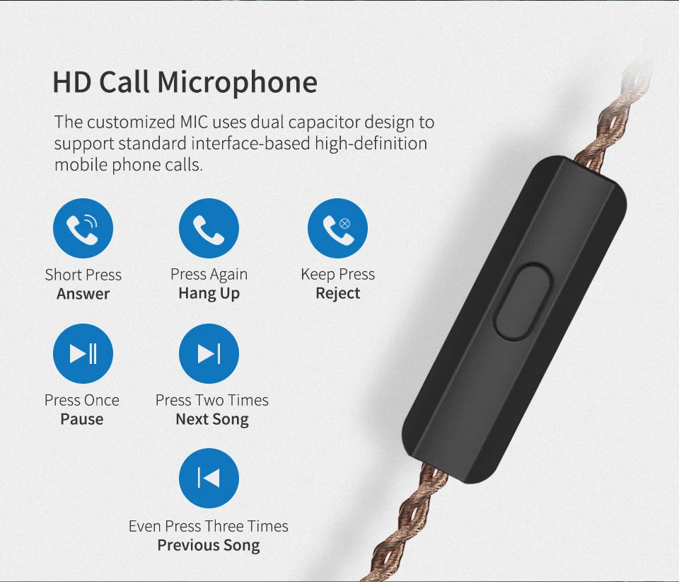"KZ ZSN PRO Hybrid In-Ear Earphones – Metal Bass, HiFi Sound, Replaceable Cable"