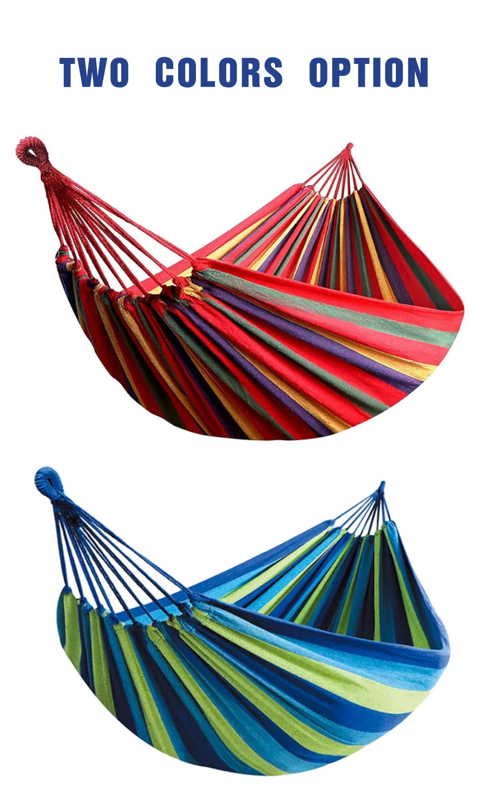 "WESTTUNE Outdoor Hammock – Durable Canvas Swing with Tree Ropes (200kg Load)"