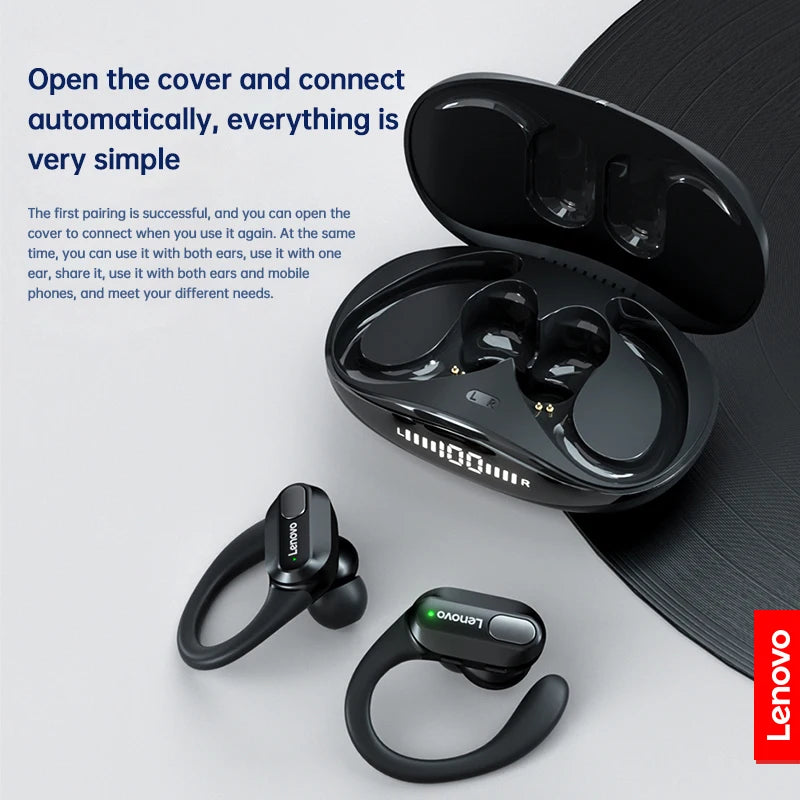 Lenovo XT80 Wireless Earbuds – Sport TWS with Mic, LED Display & HiFi Sound