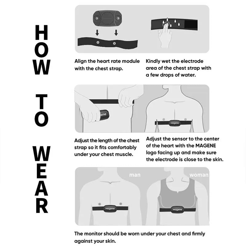Magene H303 Heart Rate Monitor – Dual Mode Chest Strap with Bluetooth & ANT+"
