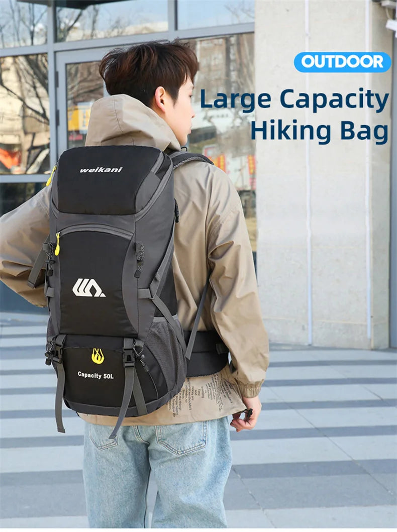"50L Waterproof Travel Backpack – Hiking & Camping Rucksack for Men"