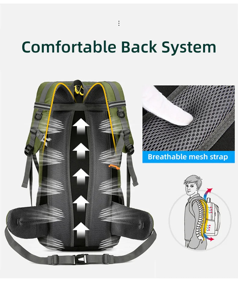 "50L Waterproof Travel Backpack – Hiking & Camping Rucksack for Men"