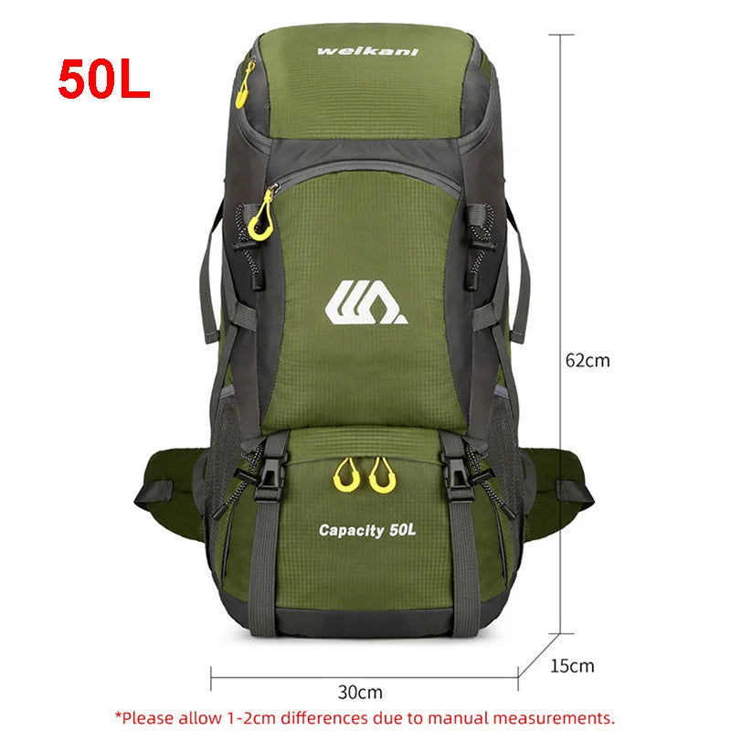 "50L Waterproof Travel Backpack – Hiking & Camping Rucksack for Men"