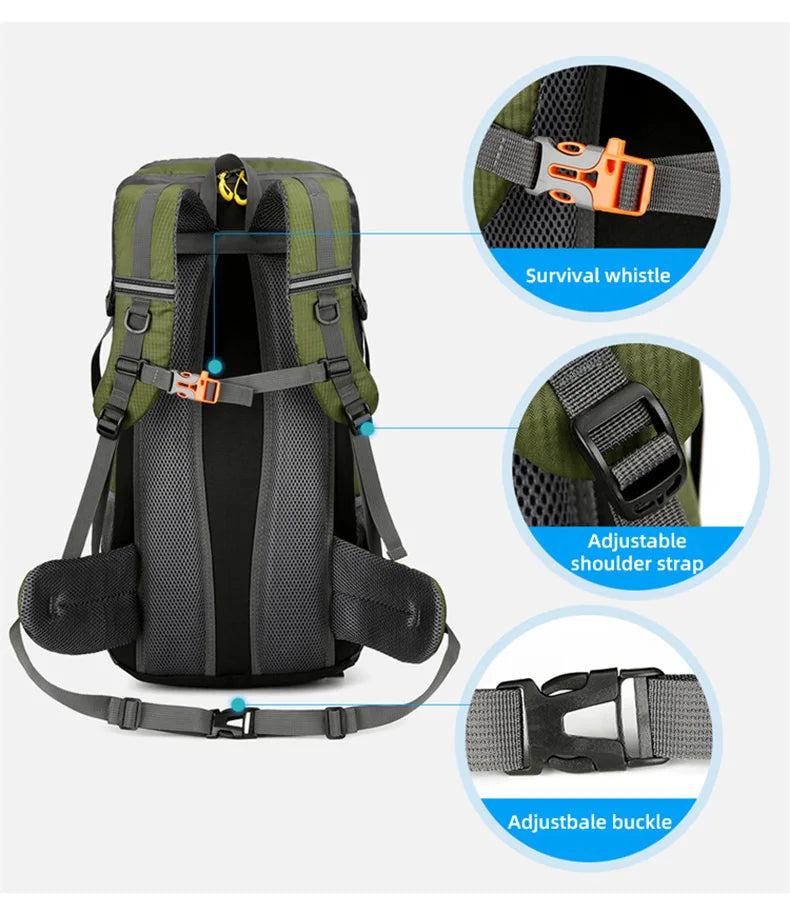 "50L Waterproof Travel Backpack – Hiking & Camping Rucksack for Men"