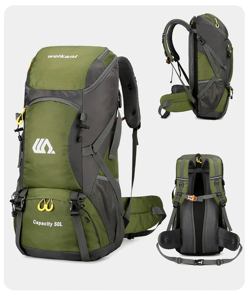 "50L Waterproof Travel Backpack – Hiking & Camping Rucksack for Men"