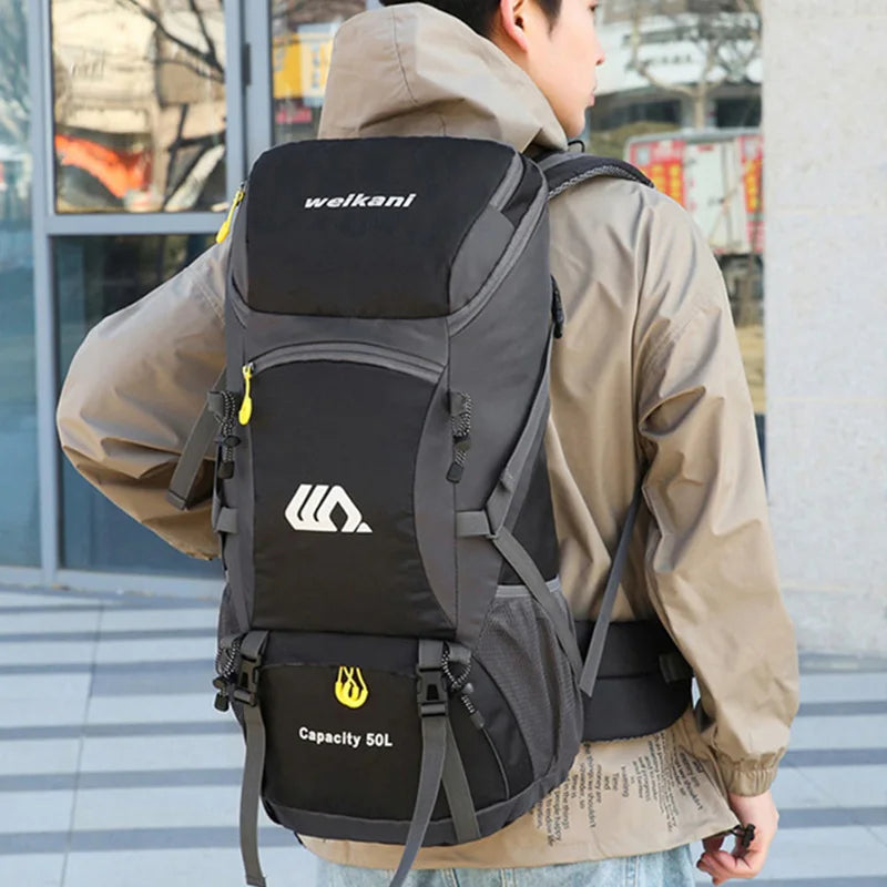 "50L Waterproof Travel Backpack – Hiking & Camping Rucksack for Men"
