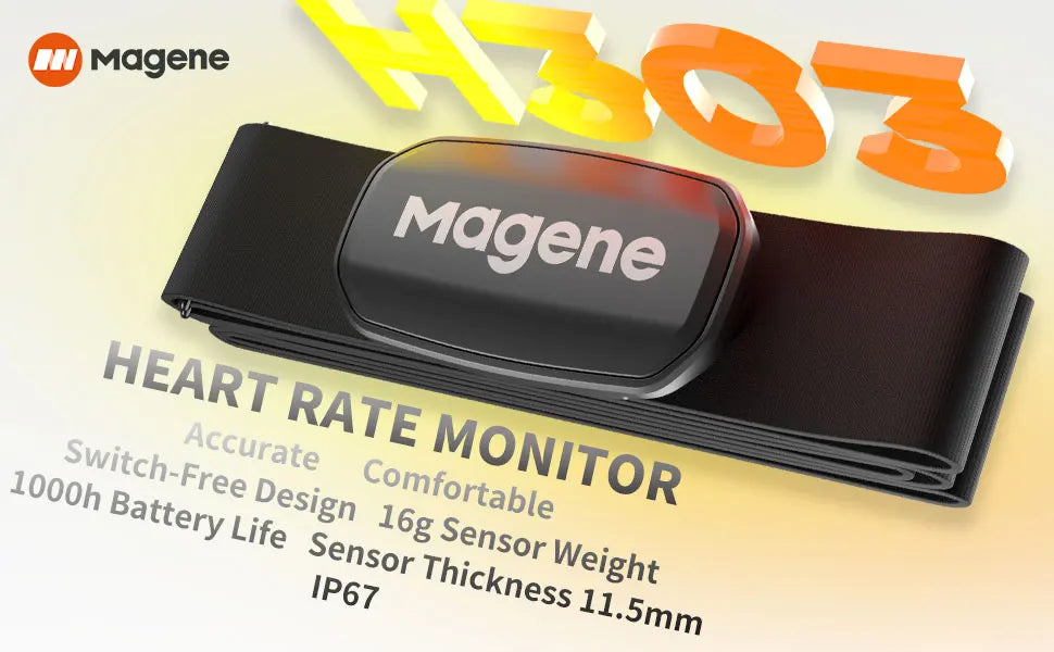 Magene H303 Heart Rate Monitor – Dual Mode Chest Strap with Bluetooth & ANT+"