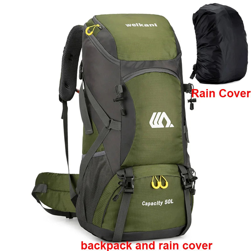 "50L Waterproof Travel Backpack – Hiking & Camping Rucksack for Men"