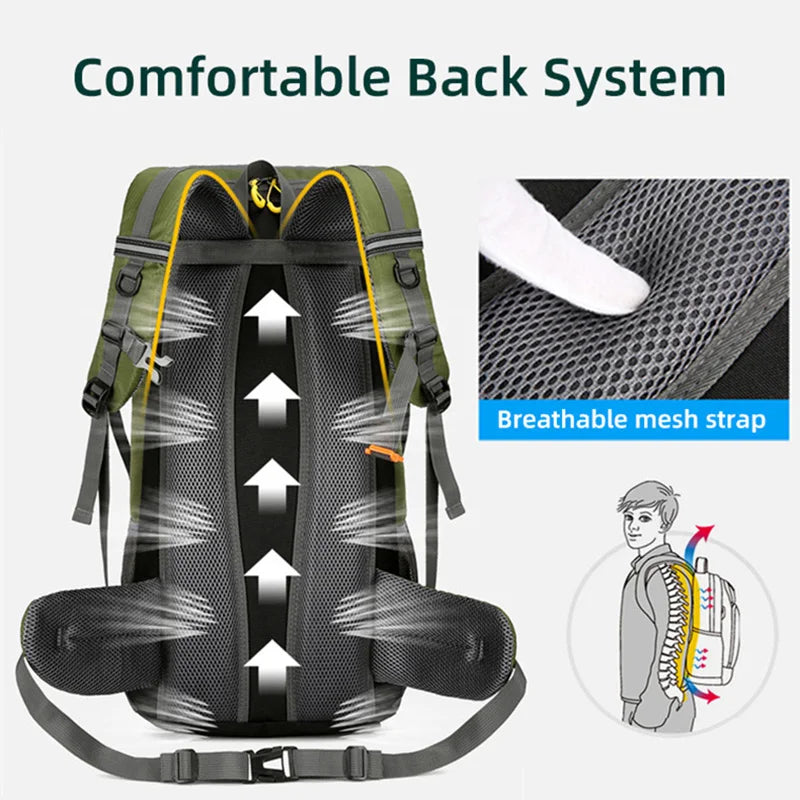 "50L Waterproof Travel Backpack – Hiking & Camping Rucksack for Men"