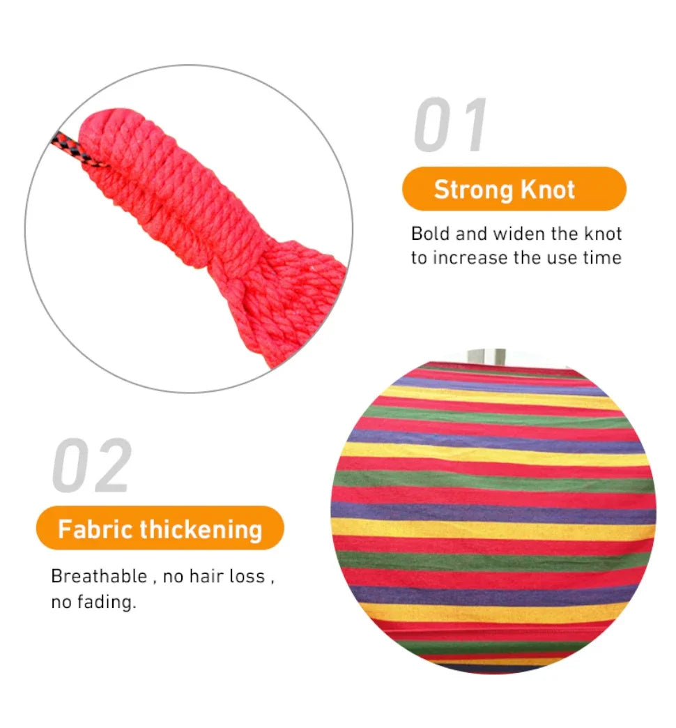 "WESTTUNE Outdoor Hammock – Durable Canvas Swing with Tree Ropes (200kg Load)"