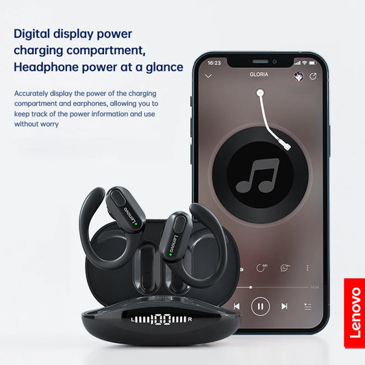 Lenovo XT80 Wireless Earbuds – Sport TWS with Mic, LED Display & HiFi Sound
