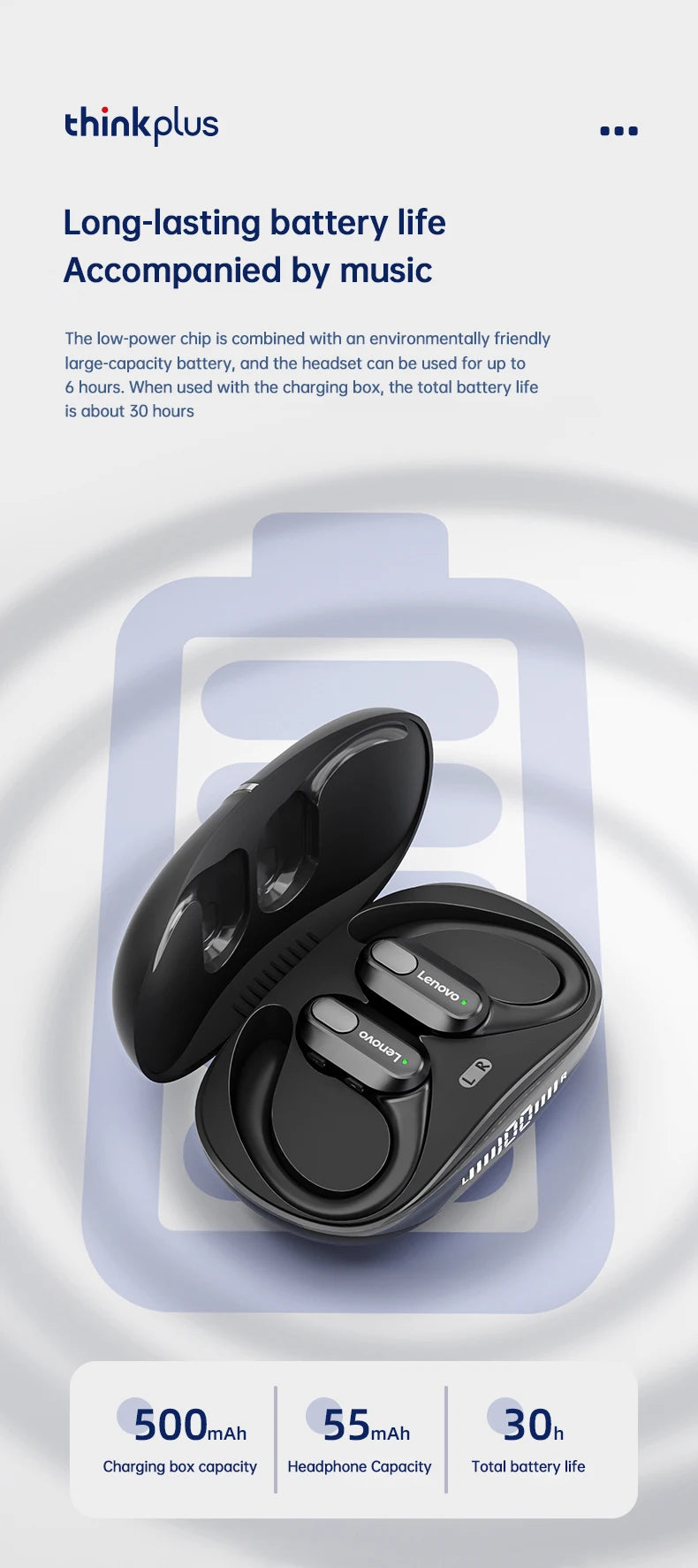 Lenovo XT80 Wireless Earbuds – Sport TWS with Mic, LED Display & HiFi Sound